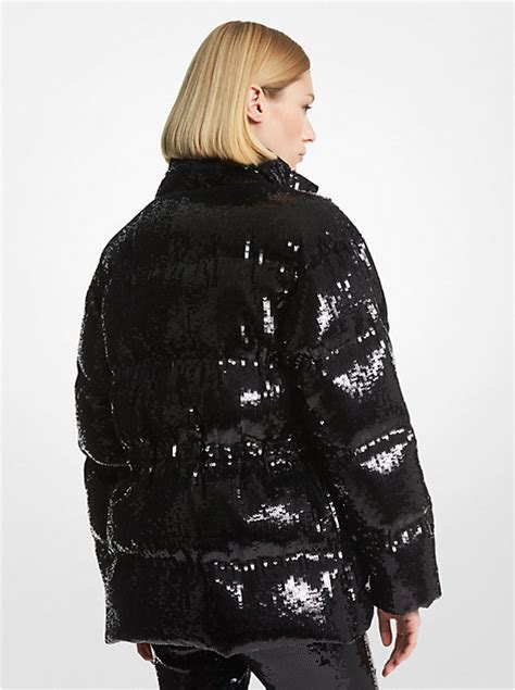 michael kors sequin puffer jacket|michael kors puffer jacket sale.